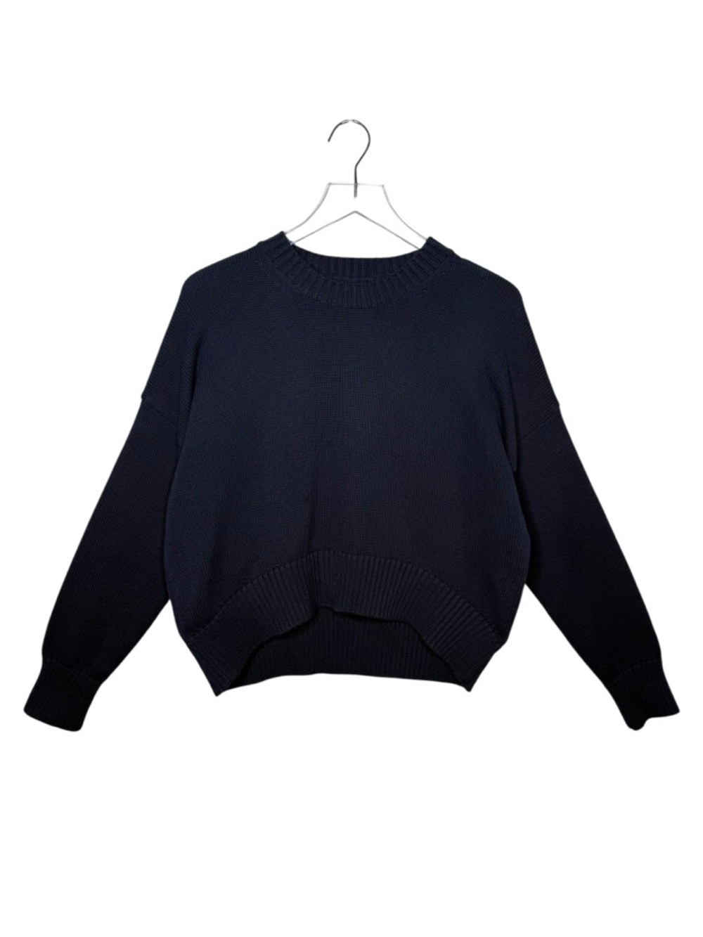 Quince Navy Organic Cotton Women’s Boyfriend Crewneck Sweater Sz XS